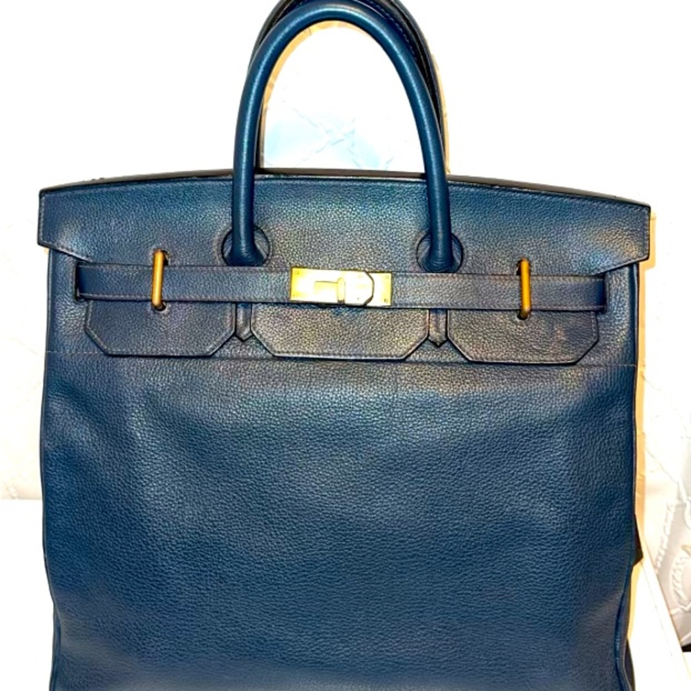 Pre owned Hermes BIRKIN bag Blue